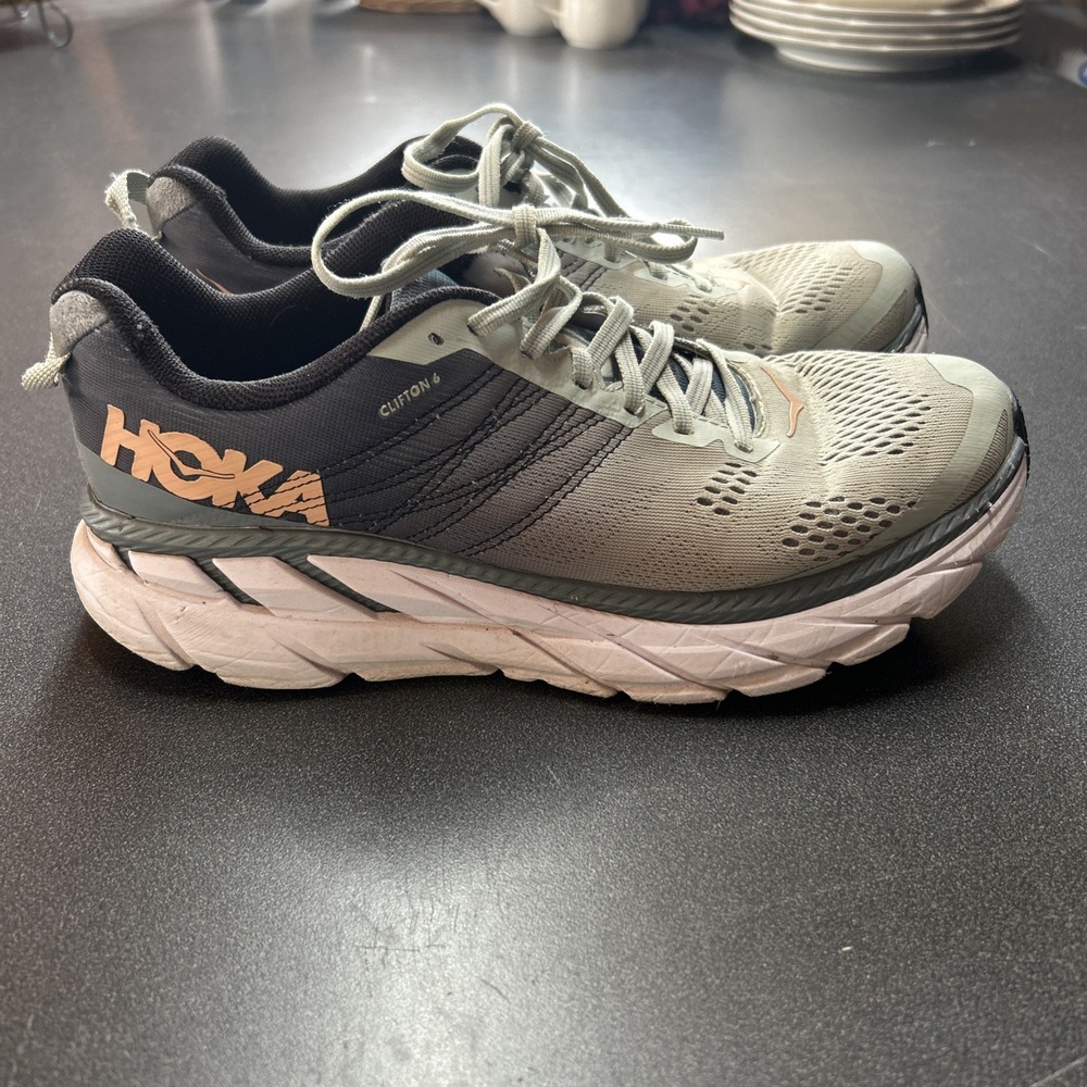 Hoka One One Clifton 6 Shoes Women's Size 10 Blue Gray Running Sneakers